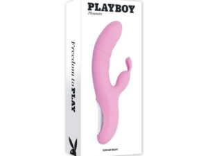 Evolved Playboy Rub Me Right Rechargeable Thrusting Dual Stimulator - Pink Petal