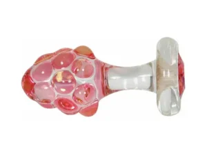 Crystal Delights Pineapple Delight Plug with Gem Pink - Handcrafted Glass Erotic Toy with Swarovski Crystal