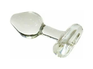 Crystal Delights LLC Crystal Delights T-Handle Plug Clear - Handcrafted Borosilicate Glass Anal Plug