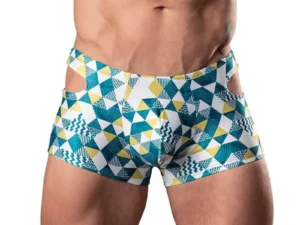 Male Power Cut It Out! Mini Short Blue/White XL – Vibrant Men’s Supportive Underwear
