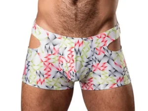 Male Power Cut It Out! Mini Short Red/Black S - Vibrant Men's Supportive Underwear