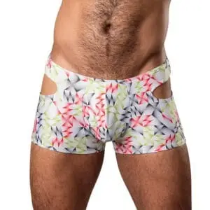 Male Power Cut It Out! Mini Short Red/Black S - Vibrant Men's Supportive Underwear