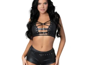 Male Power Lust Fetish Thalia Black L/XL Set - Edgy Faux Leather Look for Fetish-Inspired Style