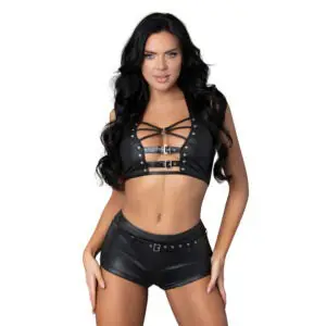Male Power Lust Fetish Thalia Black L/XL Set - Edgy Faux Leather Look for Fetish-Inspired Style