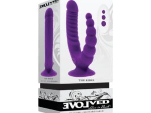 Evolved The Rider Rechargeable Double Vibrator Silicone Purple – Dual-Ended Stimulating Toy with Remote
