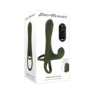 Evolved Zero Tolerance Strap Tap & Go Rechargeable Vibrating Girth Enhancer - Silicone Green