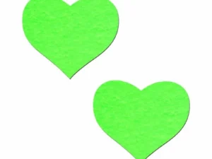 Pastease Love: Glow-in-the-Dark Neon Heart Pasties - Vibrant and Reusable Nipple Covers