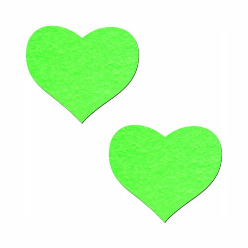 Pastease Love: Glow-in-the-Dark Neon Heart Pasties - Vibrant and Reusable Nipple Covers