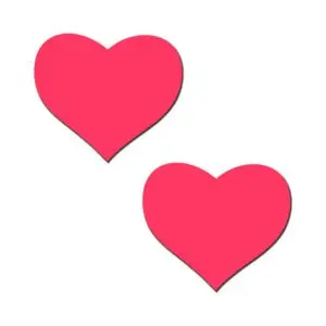Pastease Love: Glow-in-the-Dark Neon Pink Heart Pasties Nipple Covers
