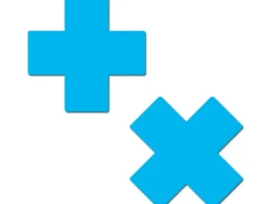 Pastease Plus X Glow-in-the-Dark Neon Turquoise Cross Pasties Nipple Covers