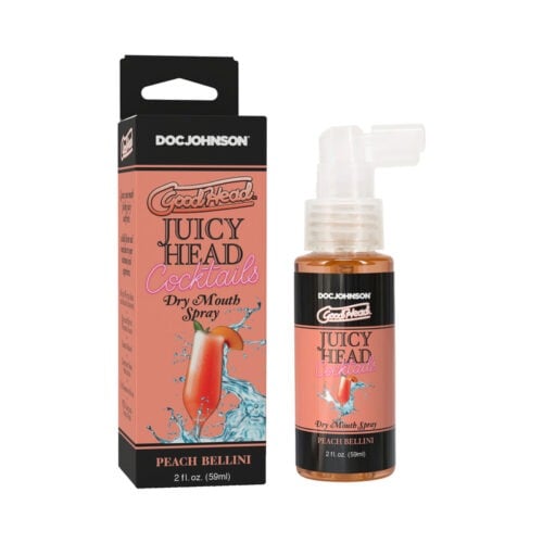Doc Johnson GoodHead Juicy Head Cocktails Peach Bellini Dry Mouth Spray – 2 oz.