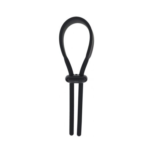 Shots America LLC LEVELZ Wide Adjustable Silicone Lasso Cock Ring 5mm Black
