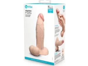 b-Vibe Slipskin Realistic Silicone Dildo 8 inches Girthy - COTR Inc. BV-057 CRM