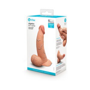 COTR Inc. b-Vibe Slipskin Realistic Silicone Dildo 6.5 in. Curved Mocha