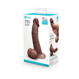 COTR Inc. b-Vibe Slipskin Realistic Silicone Dildo 8-Inch Curved Brown
