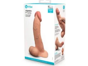 COTR Inc. b-Vibe Slipskin Realistic Silicone Dildo 9-inch Curved Mocha