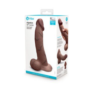 COTR Inc. b-Vibe Slipskin Realistic Silicone Dildo 10 inches Curved Brown