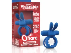 Screaming O Rechargeable Ohare Blue - Flexible Silicone Rabbit-Ear Vibrator with 6 Functions