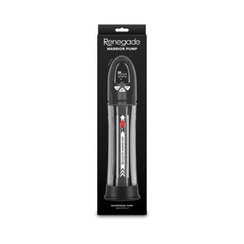 New Sensations Novelties Inc. Renegade Warrior Pump Black – Waterproof Rechargeable Pump with LCD Display and Multiple Settings