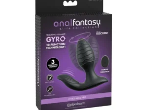 Pipedream Anal Fantasy Elite Gyro-Milk Pro Black - Advanced Gyrating and Vibrating Prostate Plug with Remote