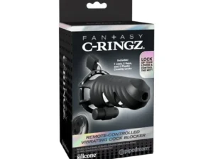 Pipedream Fantasy C-Ringz Remote-Controlled Vibrating Cock Blocker Black