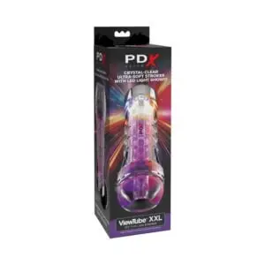 PDX Brands PDX Elite ViewTube XXL See Thru EZ-Grip LED Stroker - Clear