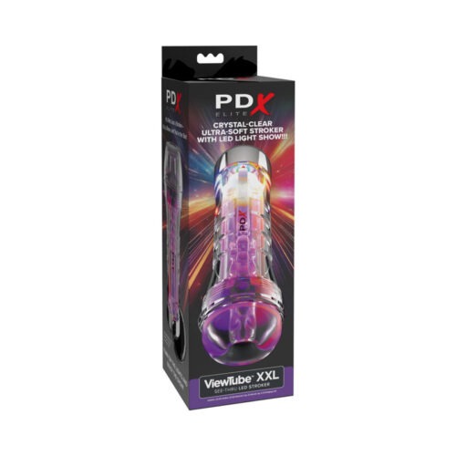 PDX Brands PDX Elite ViewTube XXL See Thru EZ-Grip LED Stroker - Clear