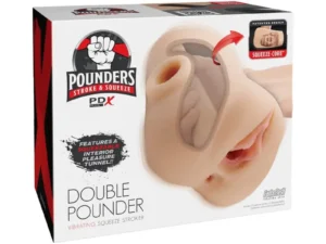 PDX Brands RD434-21 Plus Double Pounder Vibrating Squeeze Stroker with Realistic Texture