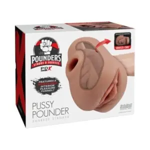 PDX Brands PDX Plus Pussy Pounder Squeeze Stroker Brown – Realistic Male Masturbation Toy with Squeeze-Core