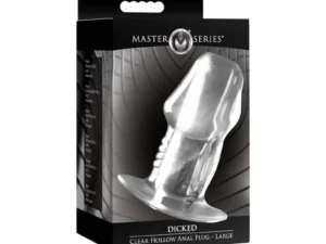 XR LLC Master Series Dicked Clear Hollow Anal Plug Large
