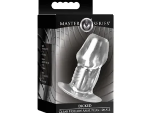 XR LLC Master Series Dicked Clear Hollow Anal Plug Small
