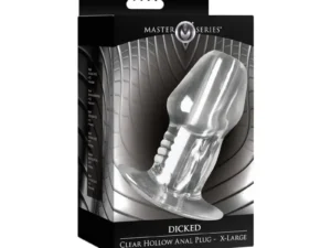 XR LLC Master Series Dicked Clear Hollow Anal Plug XLarge - Transparent, Tapered Design for Safe and Creative