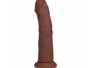 Shots America LLC RealRock 6-inch Vibrating Cock with Curved Brown Design