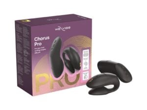 We-Vibe Chorus Pro Satin Black Couples Vibrator with Haptic Squeeze Remote and Fusion Wave Technology