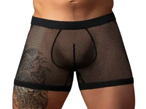Male Power Fishnet 2.0 PCH Short Black XL – Supportive Men’s Underwear with Breathable Modal-Spandex Fabric