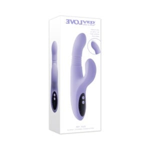 Evolved Pep Talk - Rechargeable Body-Safe Vibrating and Thrusting Stimulator with Tapping Function