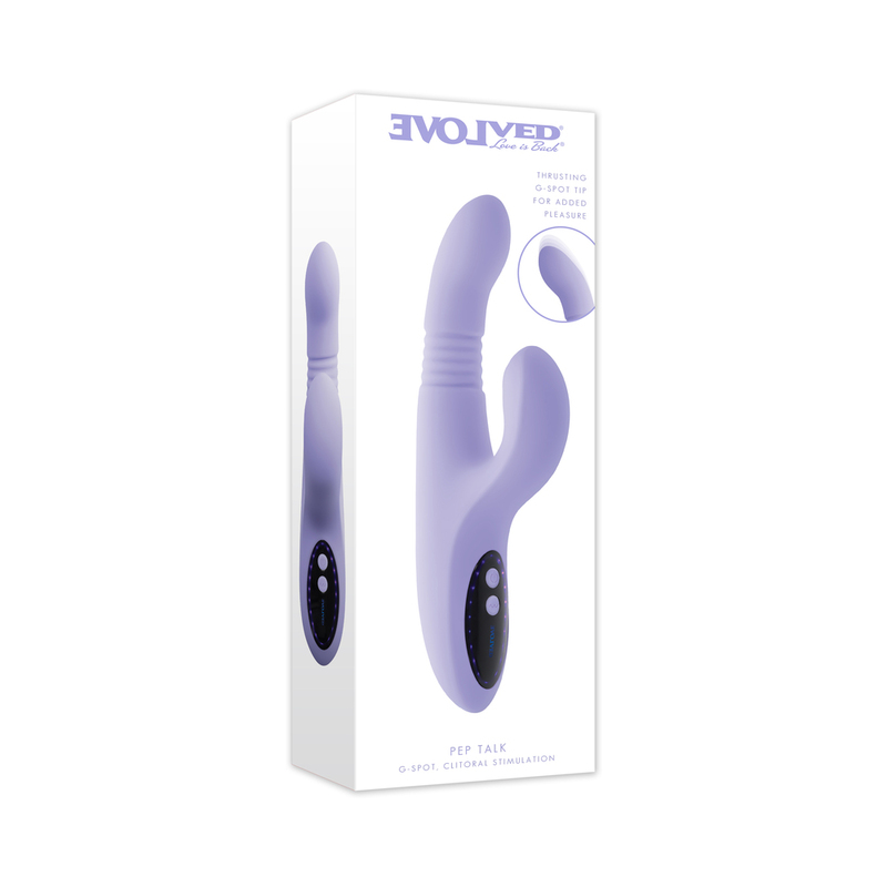 Evolved Pep Talk - Rechargeable Body-Safe Vibrating and Thrusting  Stimulator with Tapping Function - Condom Sense