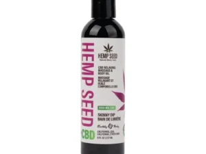 Earthly Body Hemp Seed CBD Relaxing Massage and Body Oil - Skinny Dip Vanilla & Cotton Candy, 8 oz