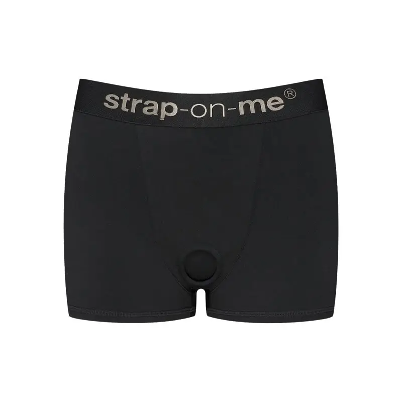Lovely Planet USA Strap-On-Me Harness Lingerie Allure Black Medium - High-Waist Boxer with Discreet Silicone