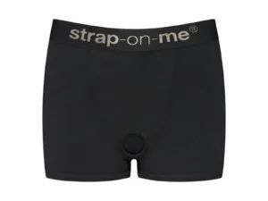 Lovely Planet USA Strap-On-Me Harness Lingerie Allure Black XL – High-Waist Boxer with Silicone Ring