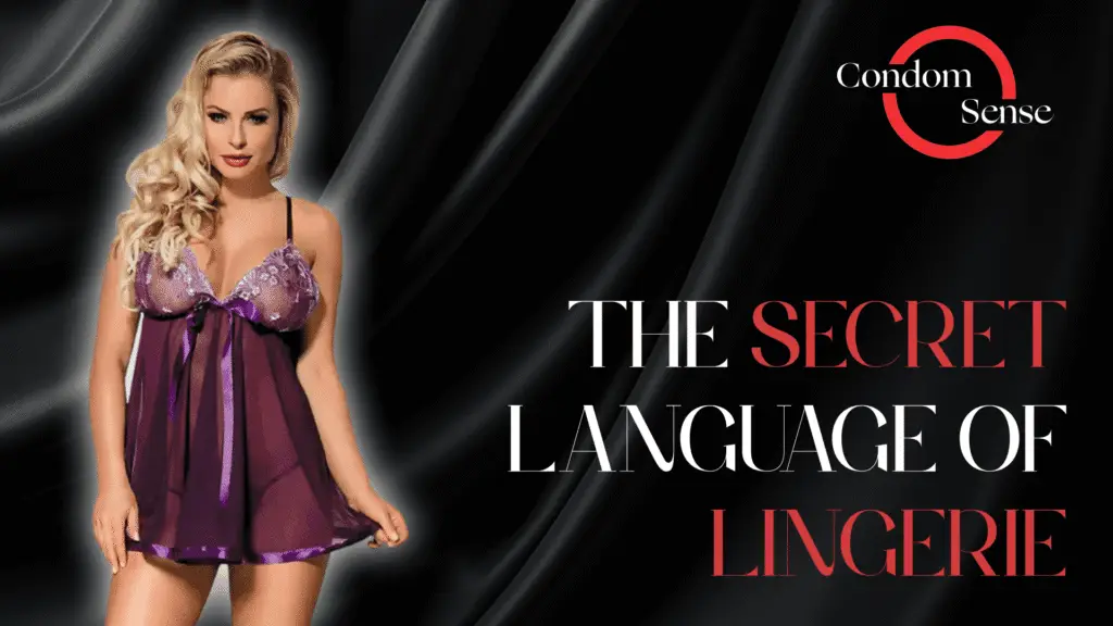 Blog banner reading The Secret Language of Lingerie, with a model in a purple lace babydoll