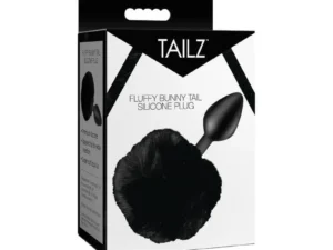 XR LLC Tailz Fluffy Bunny Tail Silicone Plug Black