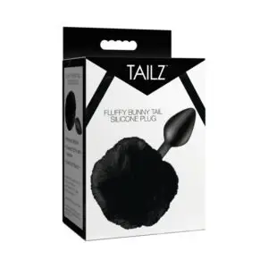 XR LLC Tailz Fluffy Bunny Tail Silicone Plug Black