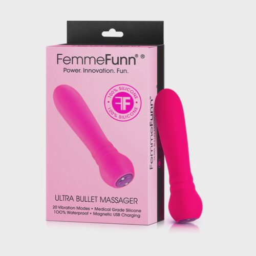FemmeFunn Ultra Bullet Massager Rechargeable Silicone Vibrator - Pink