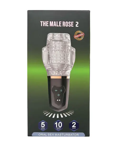 The Male Rose 2 Rechargeable Sucking and Vibrating Masturbator, Black
