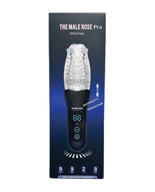The Male Rose Pro Rechargeable Thrusting, Rotating & Vibrating 3D Masturbator - Black